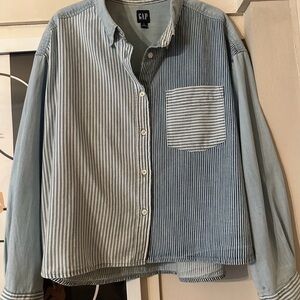 GAP Blue and White Striped Shirt